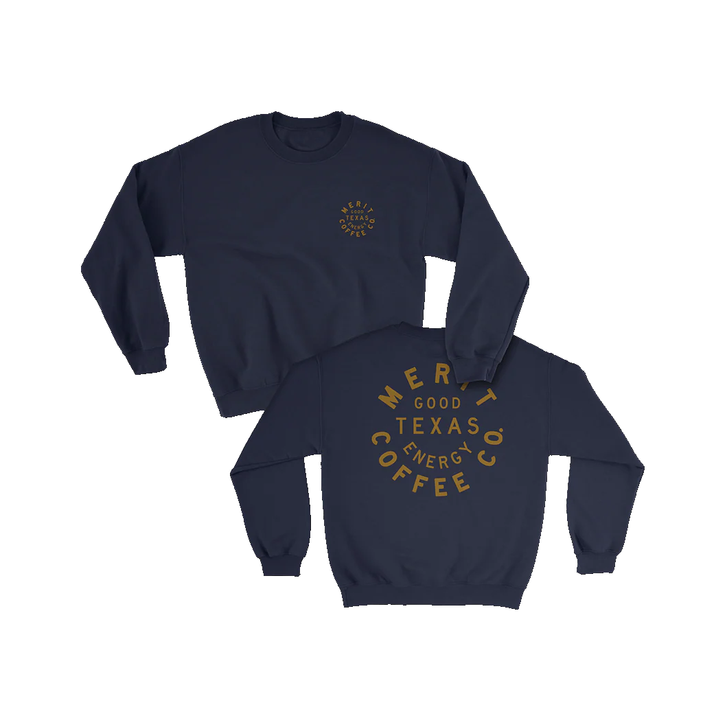 Merit Coffee Navy Crewneck