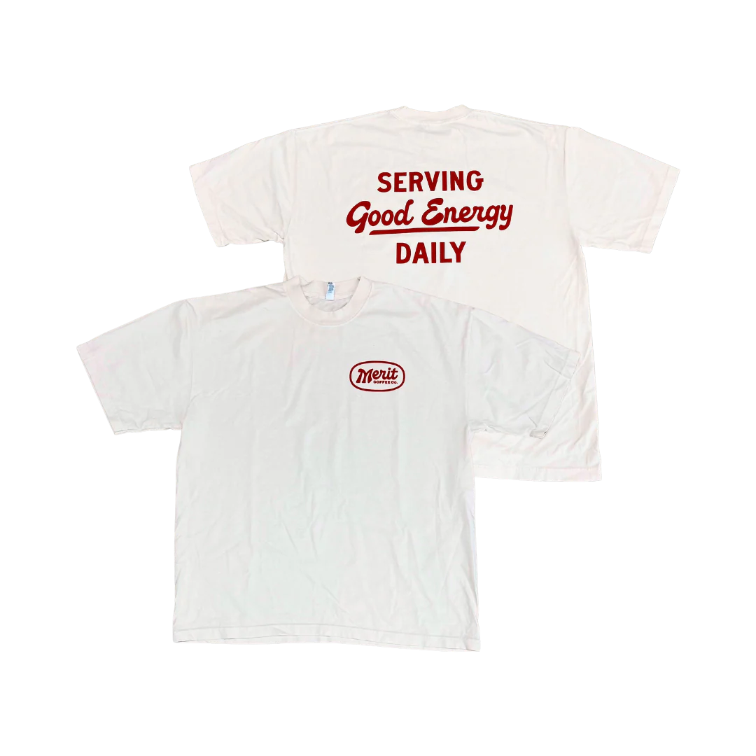 Merit Red Script Tee